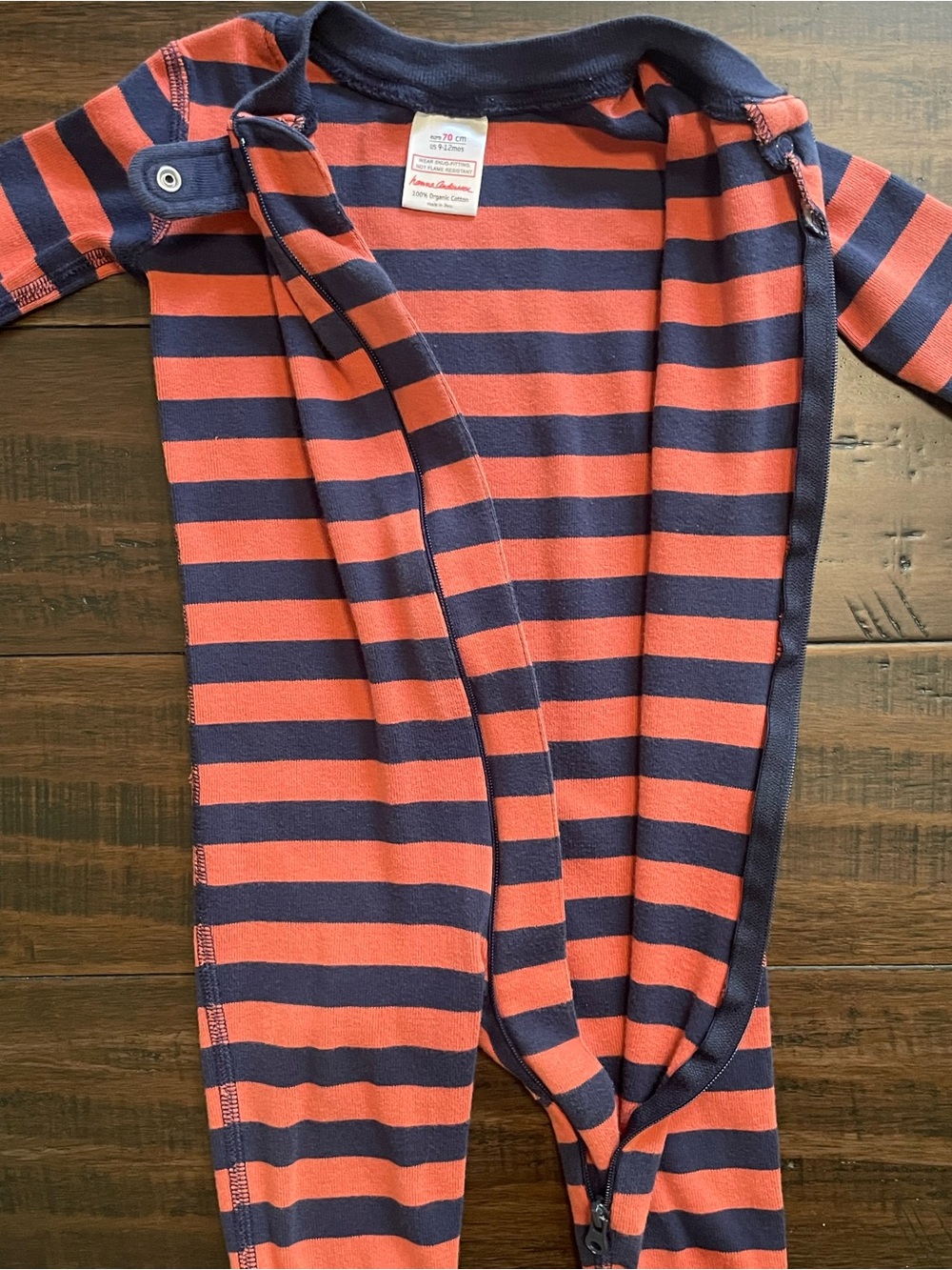 Hanna Andersson Bold Stripe Organic Cotton Zip Sleeper - Picture 7 of 11